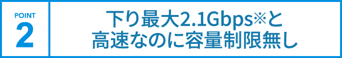 下り最大962Mbps※と高速なのに通信制限無し