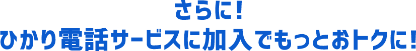 さらに!ひかり電話サービスに加入でもっとおトクに!