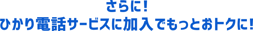 さらに！ひかり電話サービスに加入でもっとおトクに！