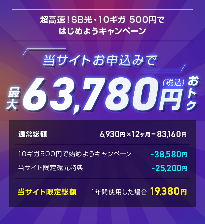 63,780円おトク