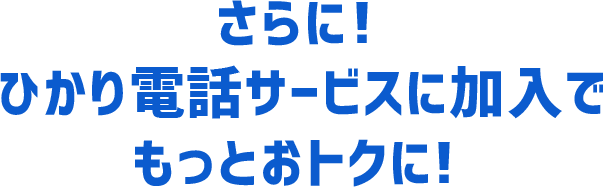 さらに！ひかり電話サービスに加入でもっとおトクに！